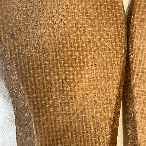 NAOT WOMENS REPLACEMENT FOOTBEDS Insoles EU 42 US L 11 Tan Suede Cork - LIKE NEW - Picture 5 of 8